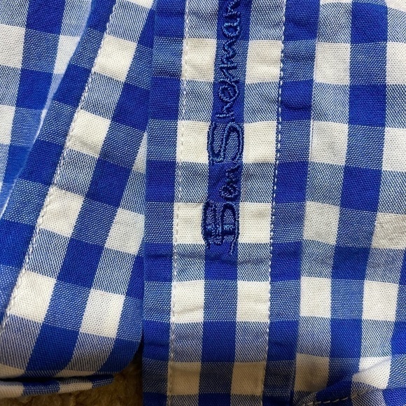 ⭐️BEN SHERMAN Blue Gingham Union Fit Long Sleeved Button Down Shirt - Picture 5 of 5
